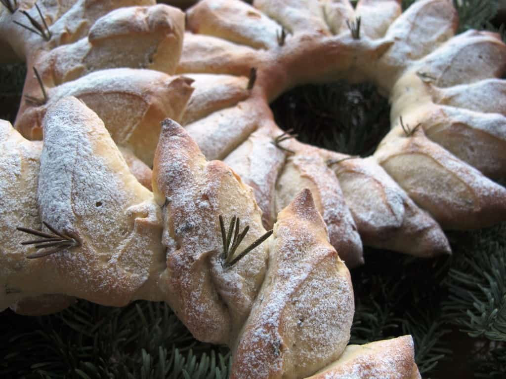 Christmas bread wreath