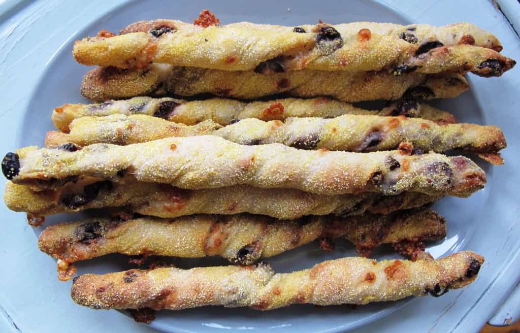 Bread sticks on a plate