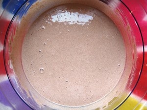 Teff flour injera batter before the final fermentation