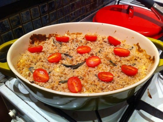 Yasmin's Macaroni Cheese with homemade breadcrumbs