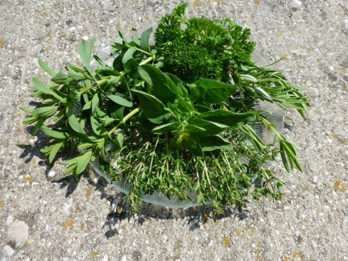 Fresh rosemary, thyme, oregano and parsley