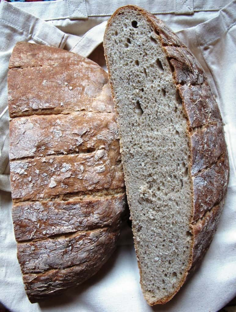 Light rye bread halves