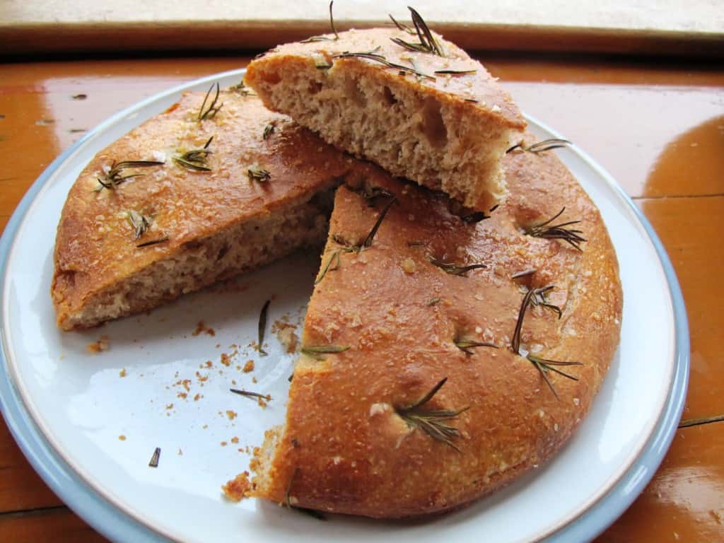 Freshly baked focaccia