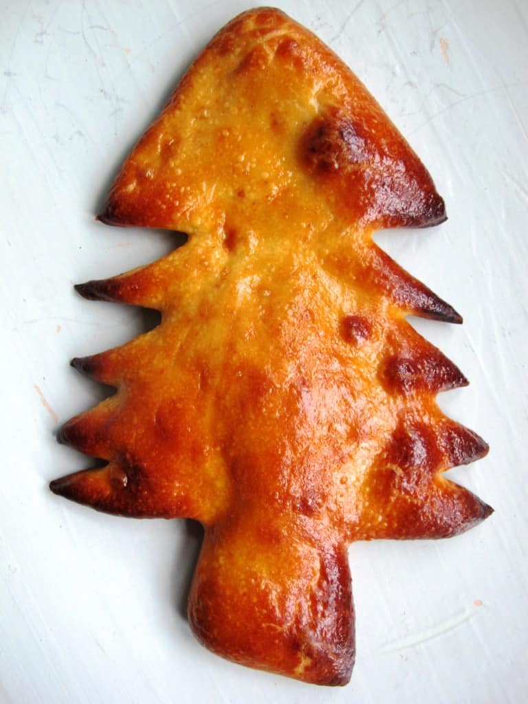 Christmas tree bread