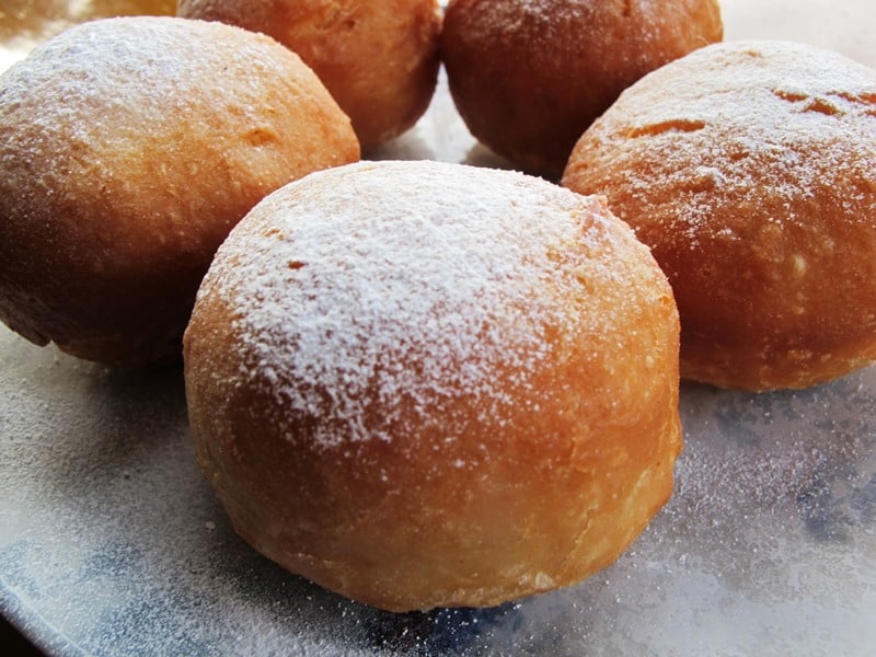 Homemade doughnut balls
